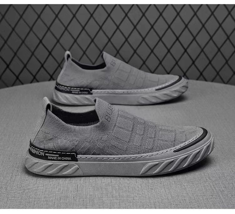 Grensoverschrijdende 2023 nieuwe herenschoenen, stijlvolle casual boardschoenen, trendy instappers, comfortabel, zachte zool, vetersluiting, alternatief uit één stuk, fly weave_voghion.com