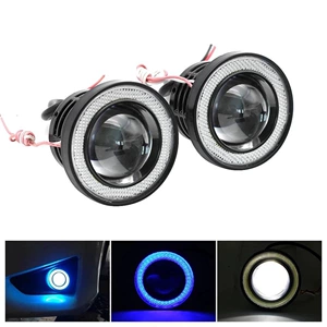 Avtomobil LED Lens 30W Duman Lampası 3inch, Cob Mavi Angel Eye Üzüklü