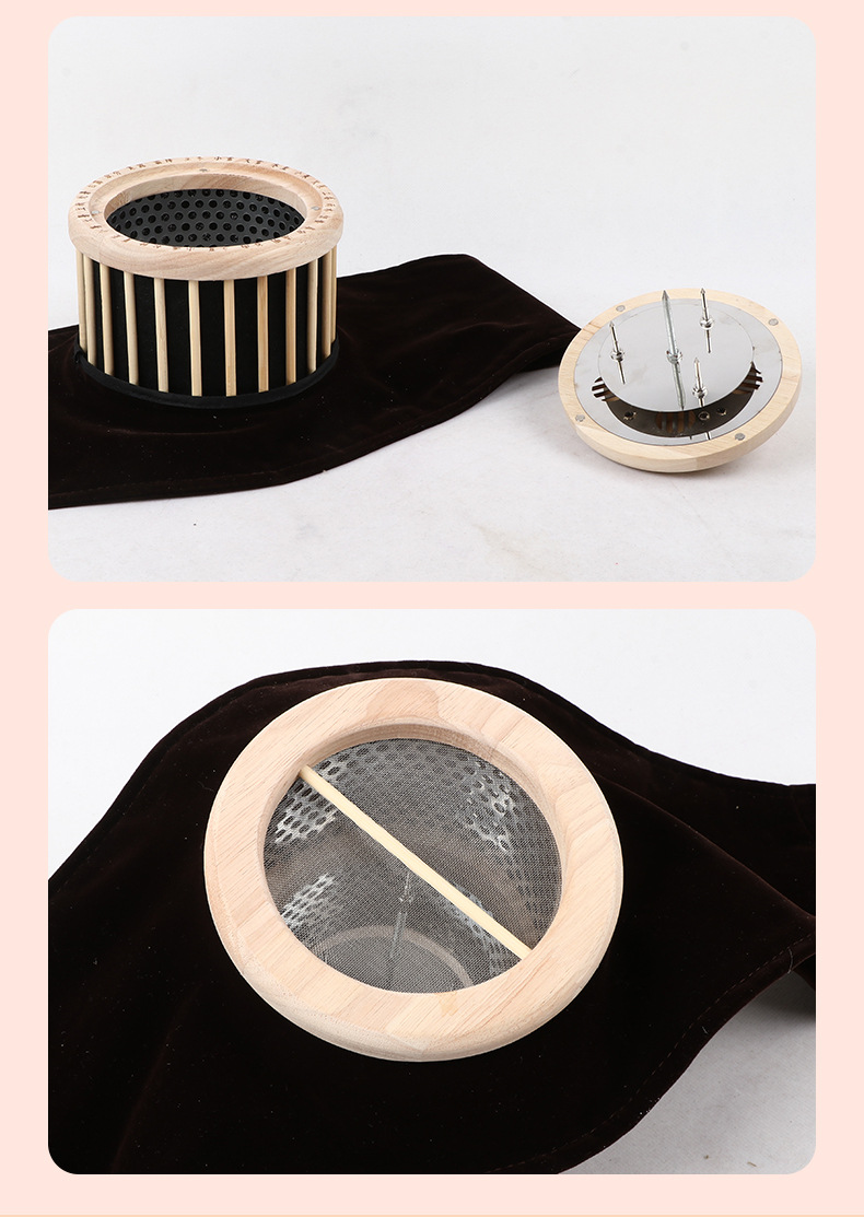 Wooden Hollow Palace Moxibustion Box Home Full Body Warming Device with 54 Stone Ground Moxa Cones preparation
