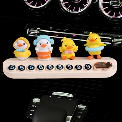 Cars, Car-Mounted Mobile Phone Number Plate, Nömrəli dayanma kartı - 4-combination-ducks-beige-free-aromatherapy-stick-number