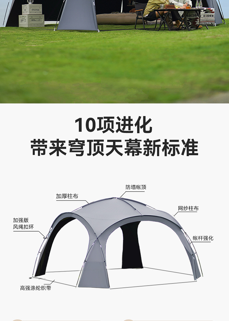 Dome Canopy Tent Multi-person Awning Sunscreen Outdoor Outdoor Camping Camping Weatherproof Folding Equipment