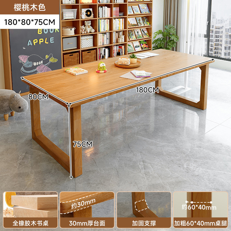 Escritorio de madera maciza para la sala de estar, escritorio largo, escritorio de lectura, escritorio de estudio, escritorio casero para dos personas, escritorio de computadora