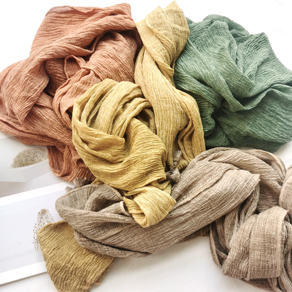 Unisex Simple Style Solid Color Cotton Cotton Linen Scarves display picture 5