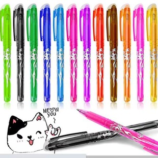 Factory color erasable gel pen thermal erasable pen painted black red pen primary school stationery wholesale