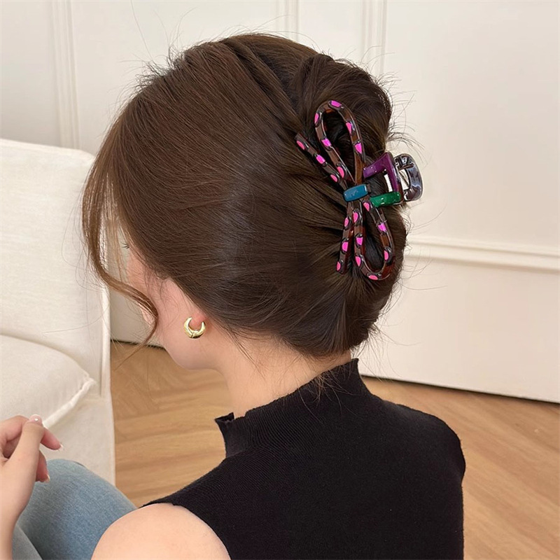 Dopamina mágica ~ Clip de agarre de lazo de goteo de aceite femenino 2025 nuevo clip de tiburón de alta gama horquilla de primavera parte posterior de la cabeza