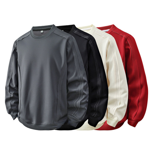 Men's sweaters spring and autumn new all-matching pullover tops men's 3D long-sleeved round collar sweaters men