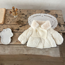 童装冬季冬款新款女宝宝婴幼童白富美珍珠外套套装