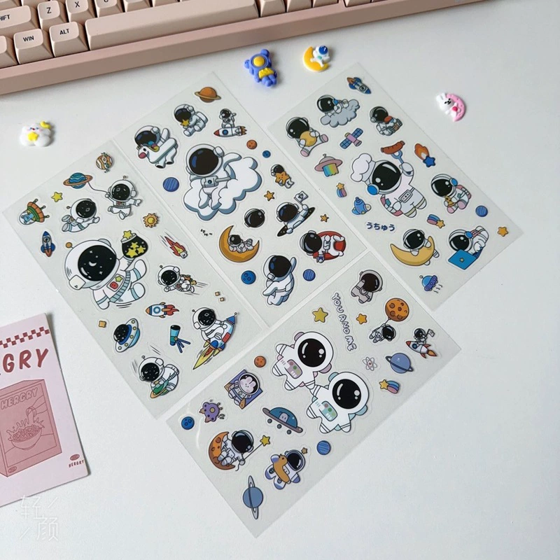 Высокое значение Астронавт Симпатичные водонепроницаемые наклейки ins Наклейки Прозрачные ручные книги Декоративный материал ПВХ чашки наклейки