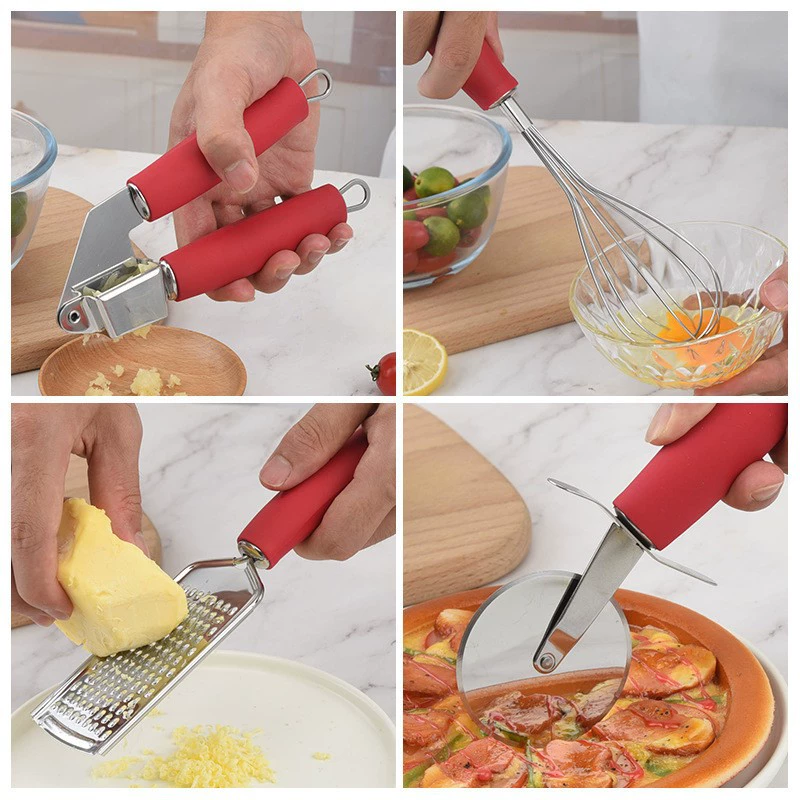 Customized stainless steel kitchen miscellaneous net red kitchen artifact pizza wheel cheese scaling small tool set