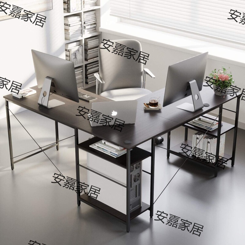 Amazon Hot Selling Modern Simple Desktop Computer Desk L-Type Laptop Table Storage Rack Table