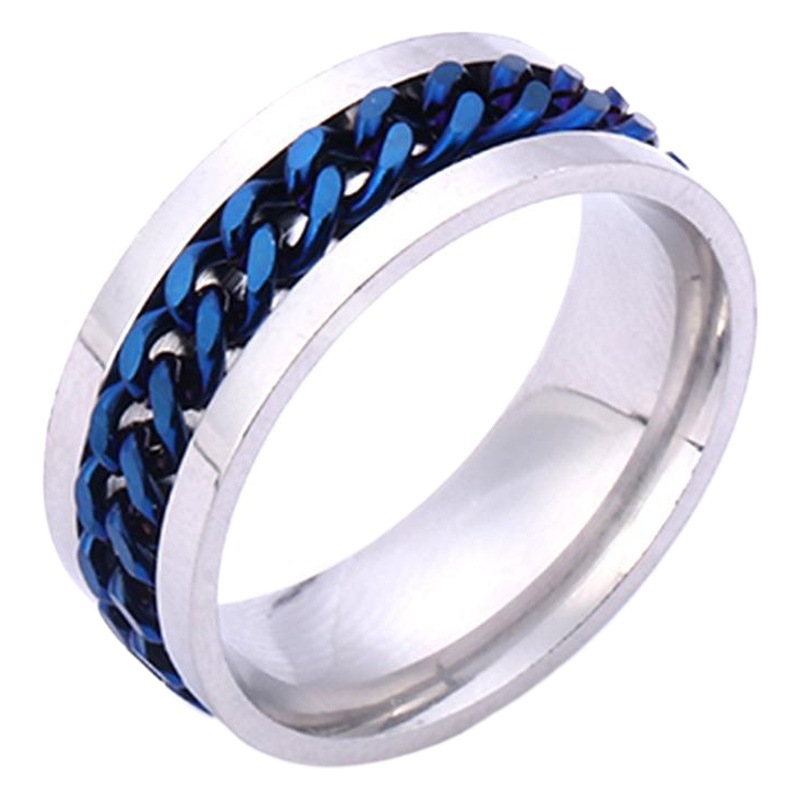 Ring Open Bottle Open Beer Ring Rotatable Decompression Men's Rotatable Chain Titanium Steel Ring Stainless Steel Jewelry