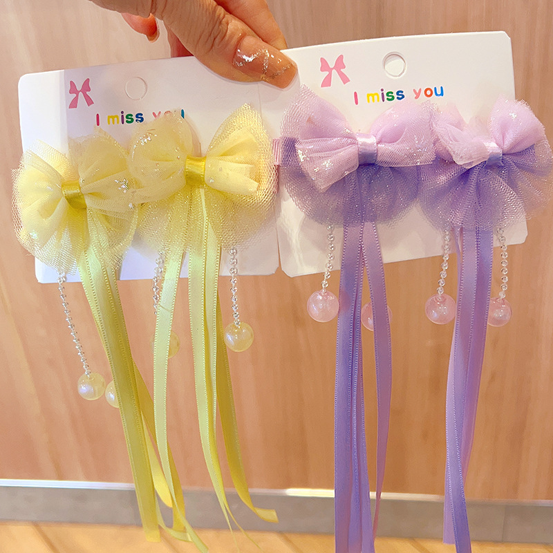 Borla antigua joyería horquilla para niños cinta arco malla trenzada pelo niña bebé lindo joyería al por mayor