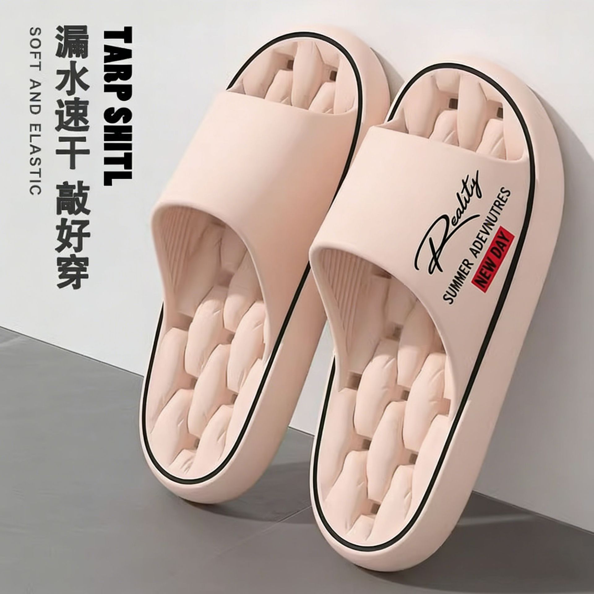 Cross-border nuevo 2026 sensación alta zapatillas de hombre de verano baño en el hogar antideslizante suela gruesa para usar zapatillas para mujeres image 11