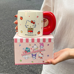 サンリオマグカップかわいいカップ女の子大容量家庭用陶磁器カップ子供高颜値コーヒー朝食カップ
