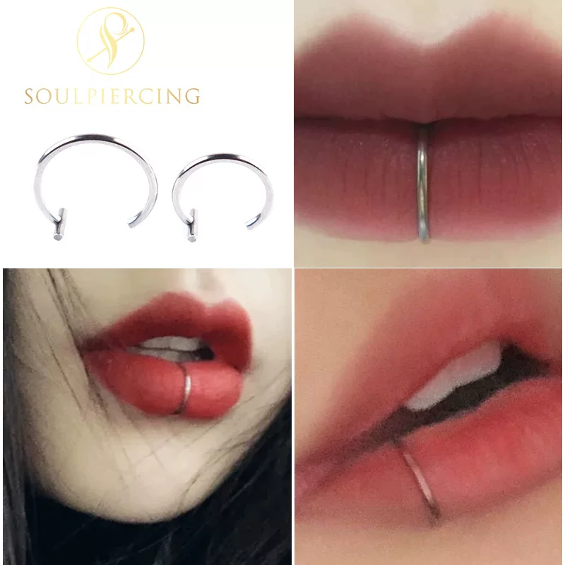 Nose & lip rings, stainless steel, 0.8–1.0 mm rod, 8/10 mm diameters, steel/black/gold