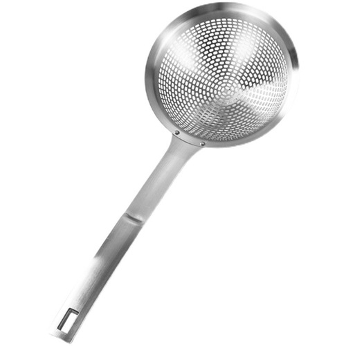 Mingwei 304 stainless steel colander punched with extended handle and fence household fried noodles and dumplings kitchen supplies