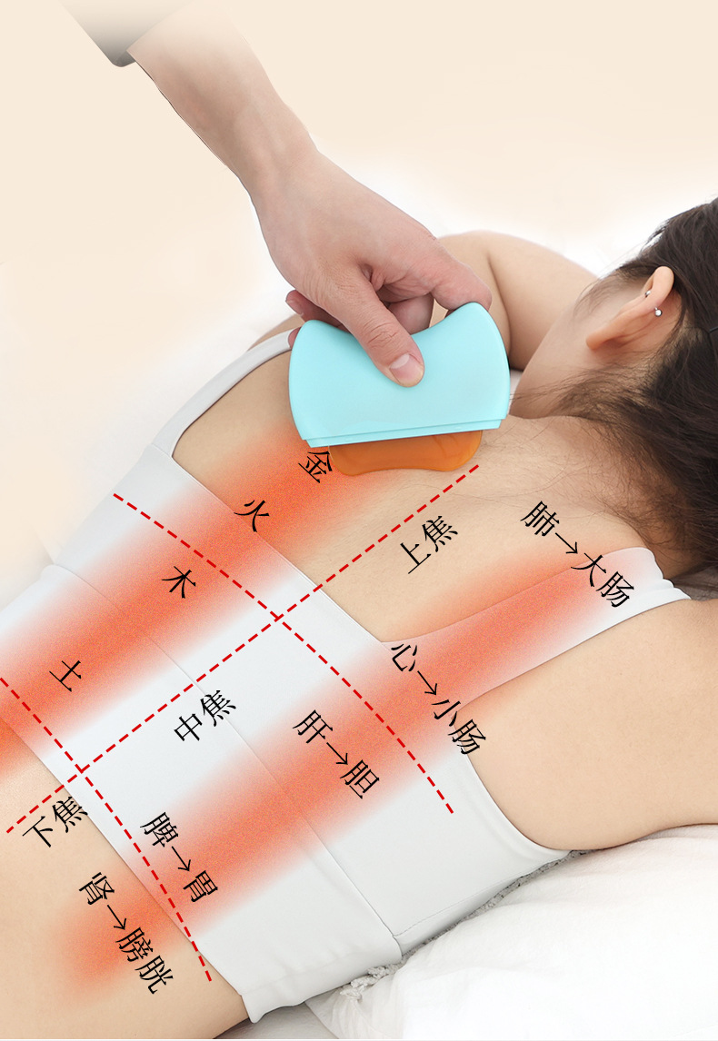 Gua Sha Massage Board Full Body Scraping Tool with Mugwort Rose Essential Oil Set for Back Meridian Care specifications