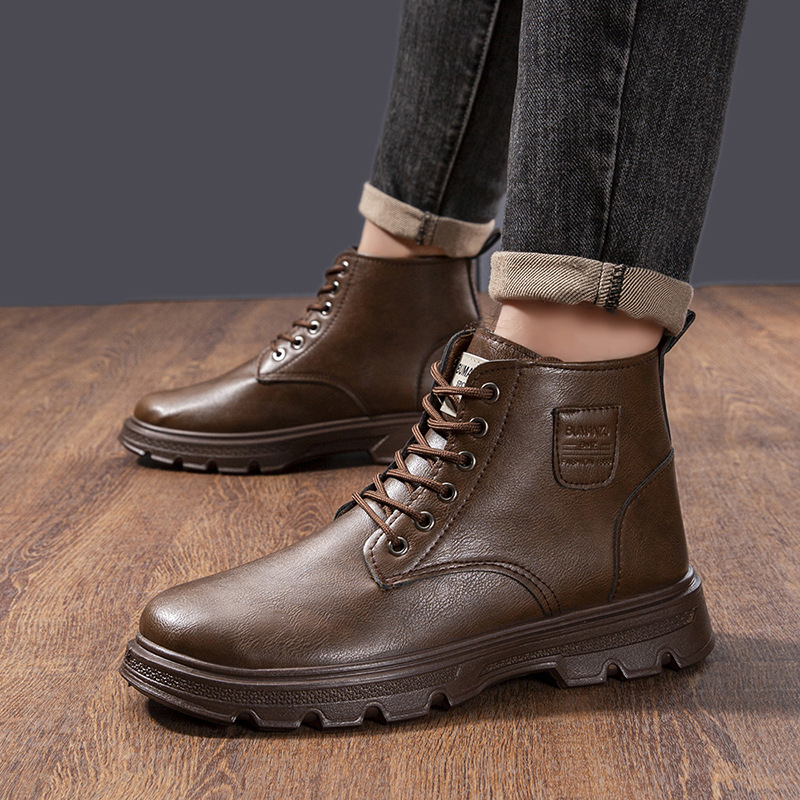 Men's Martin boots, single-layer cotton, same style, warm, comfortable, fashionable, trendy, versatile, casual Martin boots, cotton boots