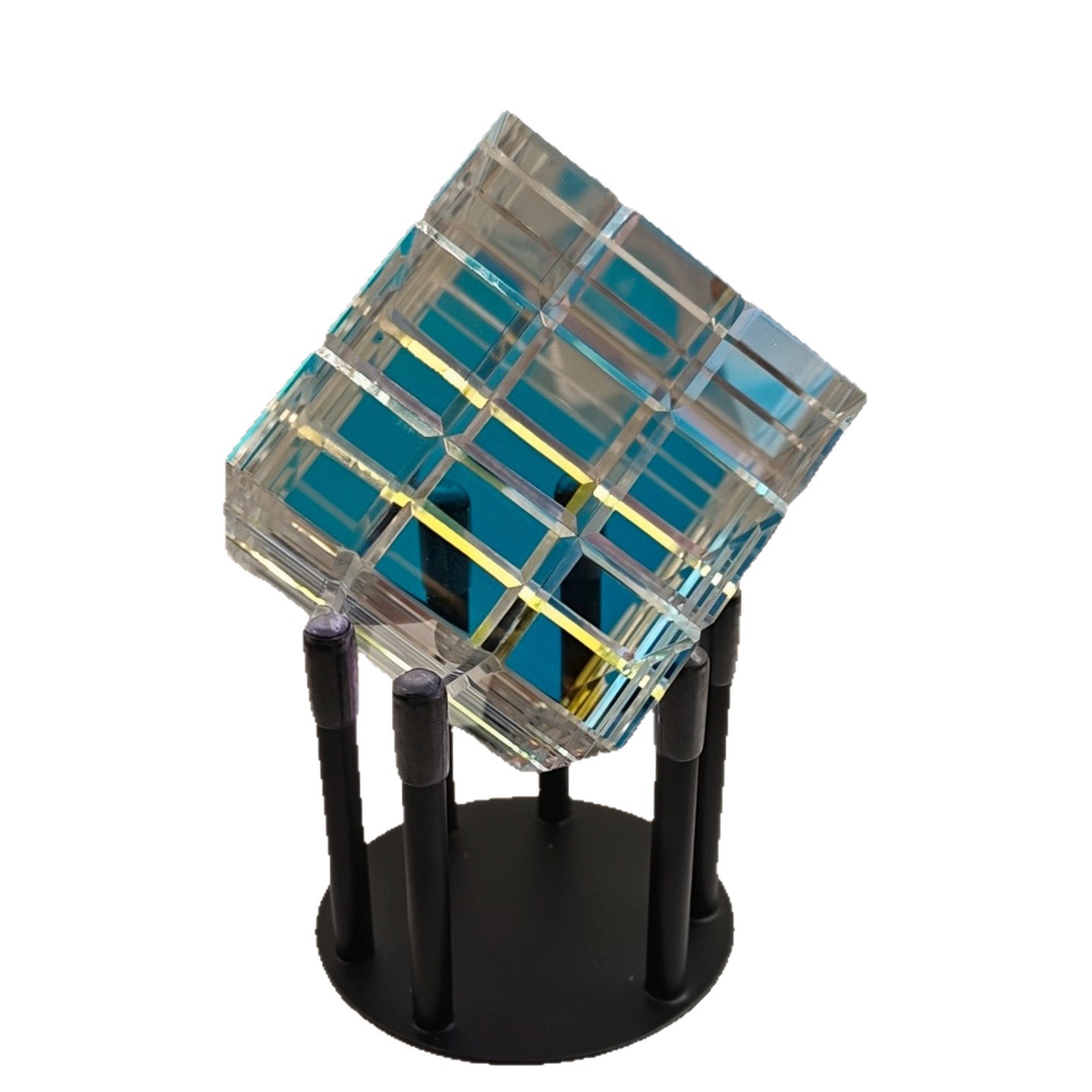 Sun Catcher Rubik Magic ChromaCube vidrio colorido decoración de escritorio Cubo de cristal de color