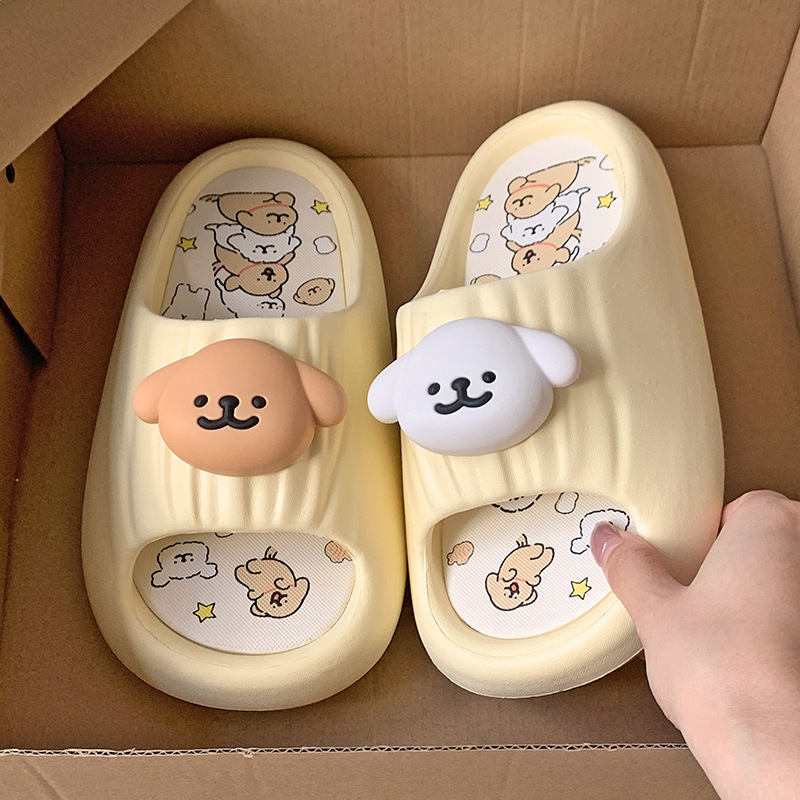 Line puppy trendy slippers for women, summer outdoor wear, unisex couple home EVA non-slip indoor sandals, available for wholesale