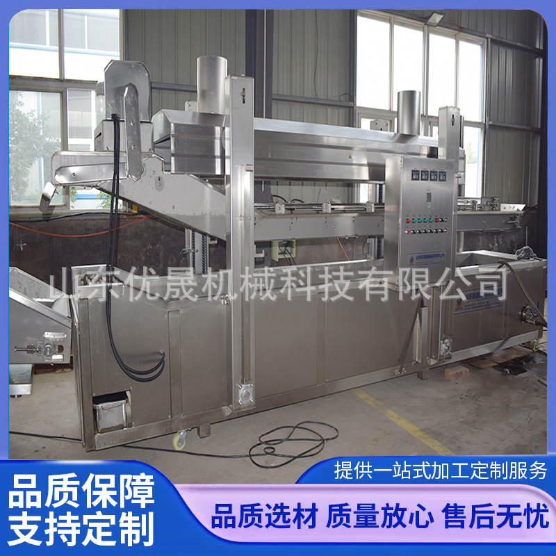 潍坊厂家销售鸡架燃气油炸流水线 大型商用麻花油炸机流水线
