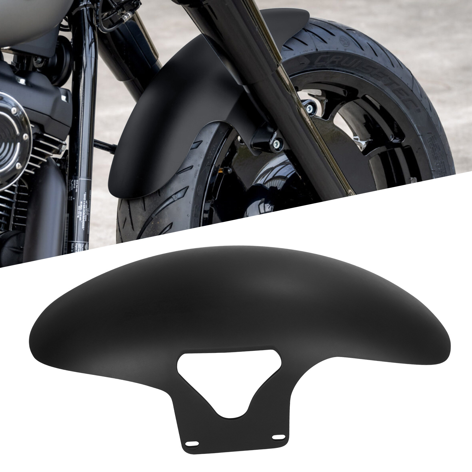 Motorcycle Accessories Harley Softail Fat Boy Black Front Fender Mudguard Mudflap 18 Years Later