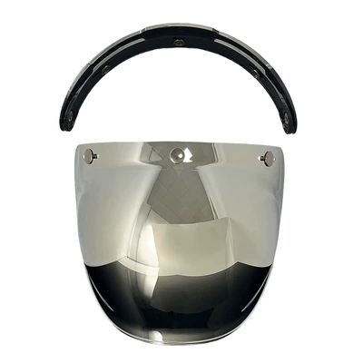 Retro Motorcycle Helmet Lens Dəbilqə (Kaska) aksesuarları - silver-black-bracket