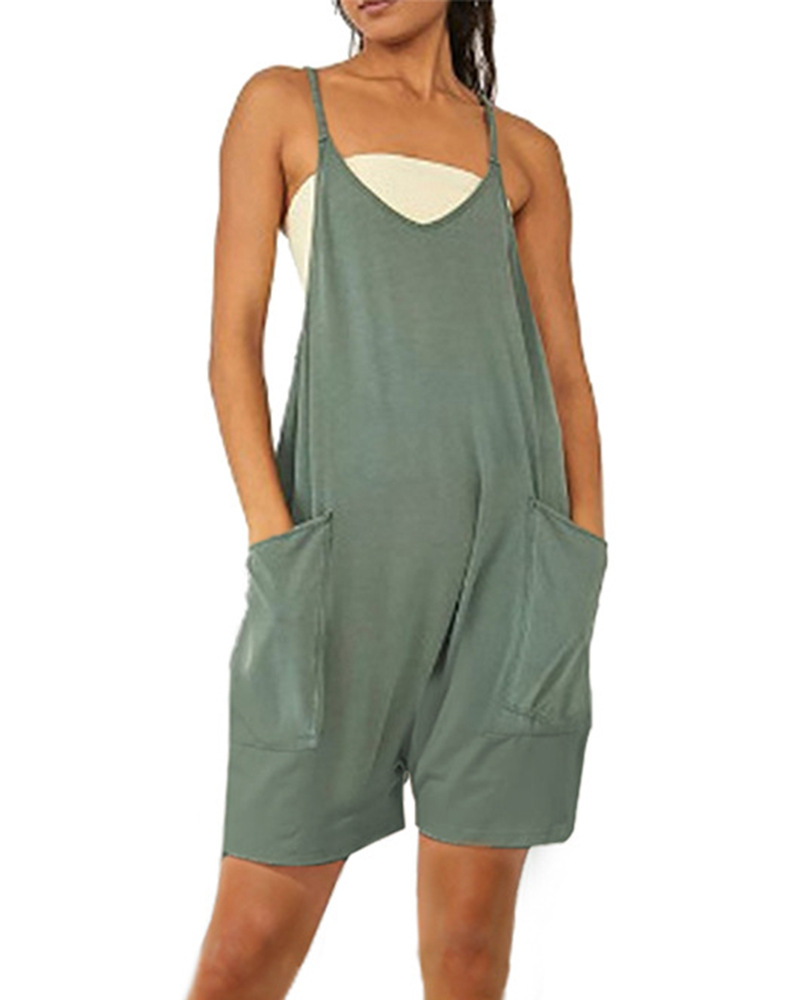 2023 ropa de mujer europea y americana eBay Amazon estación independiente popular cremallera bolsillo suspender pantalones mono suspender Pantalones image 11