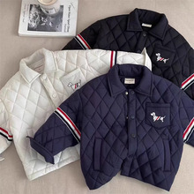 【清仓】儿童棉服秋冬男女童格子夹棉外套宝宝翻领棉袄保暖衬衣潮