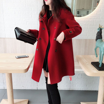 Two-sided Cashmere coat Mid length version Little 2022 Autumn and winter gules By age Western style Fur coat