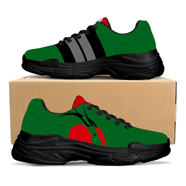 跨境专供3D印花橄榄球队男女通用老爹鞋运动休闲鞋一件代发