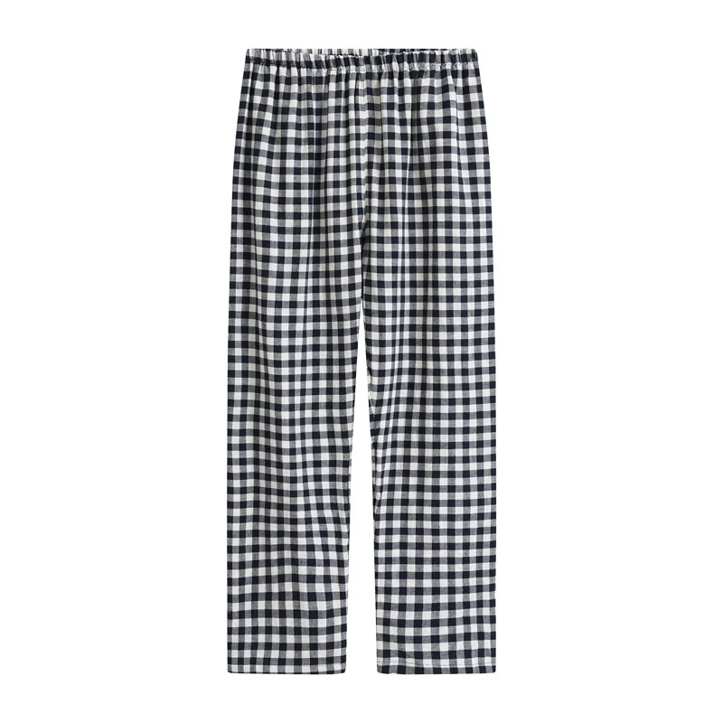 MUINI, пижамные брюки в японском стиле, женские домашние брюки из двухслойной пряжи из чистого хлопка, мужские Фланелевые брюки в клетку, осенне-зимний стиль для пар
