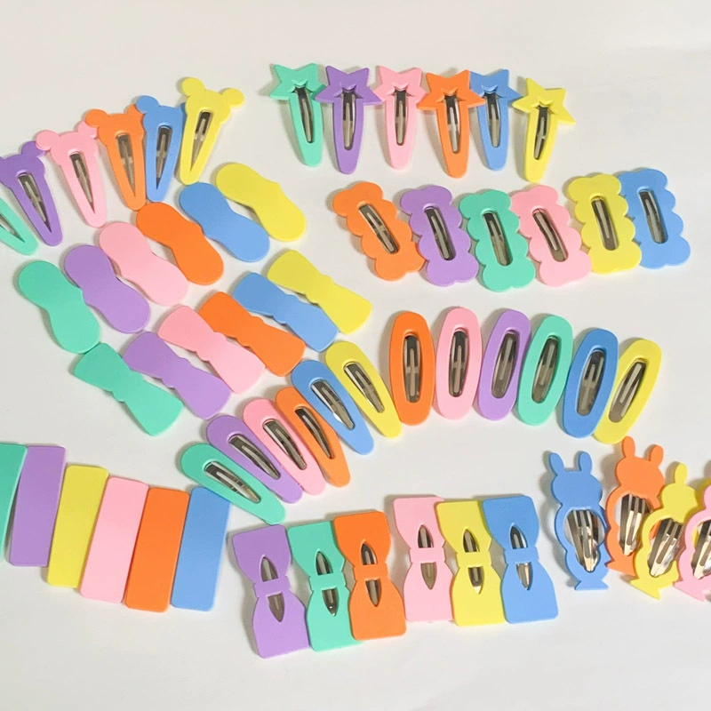 Яркие Беби-цветные заколки Dopamine Hair Clip Xiahongshu, маленькая мультяшная сторона, расплющенные челки, складные изделия ручной работы прически аксессуары