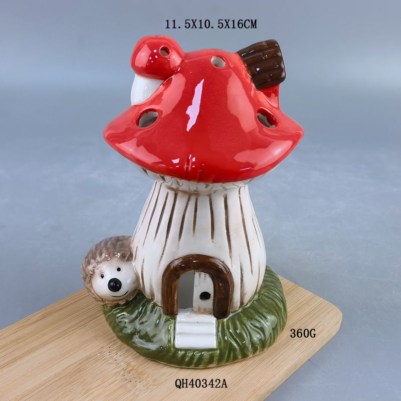 Velas de hongos creativas transfronterizas personalizables, artesanías de cerámica de casa pequeña, decoraciones de escritorio lindas de alto valor