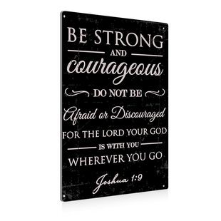 Inspirational Quotes Metal Hanging Painting Joshua 1:9 Active Life Decorative Cards Inspirational Wall Hanging
