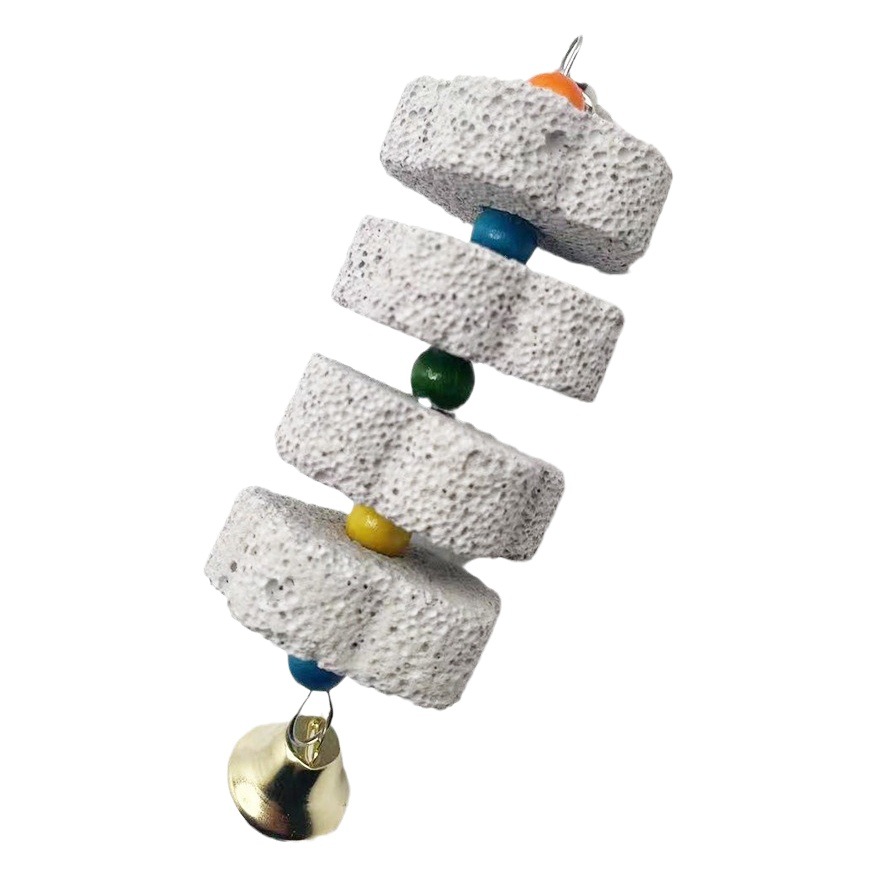 Loro cadena molar roca volcánica molar piedra pájaro moliendo boca piedra hámster Totoro suplemento de calcio mineral pequeño suministros para mascotas