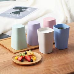 小麥秸稈塑料漱口杯情侶刷牙杯子兒童幼兒園喝水杯學生早餐牛奶杯