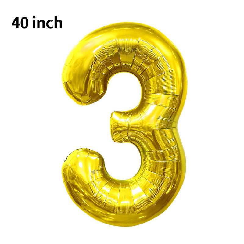 Globo digital transfronterizo grande de 40 pulgadas versión estadounidense 0-9 globo de película de aluminio decoración de fiesta de cumpleaños globo digital de imitación image 9