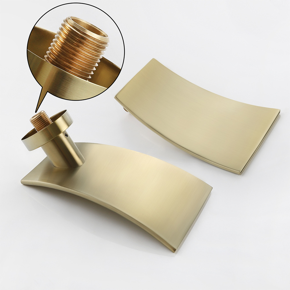 Cross-border brass washbasin faucet waterfall water outlet single, cold and hot mixed water is concealed in the wall-mounted bathroom countertop basin undefined