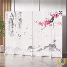 屏风隔断客厅入户正对门玄关卧室遮挡移动折叠墙办公室仿古山水画
