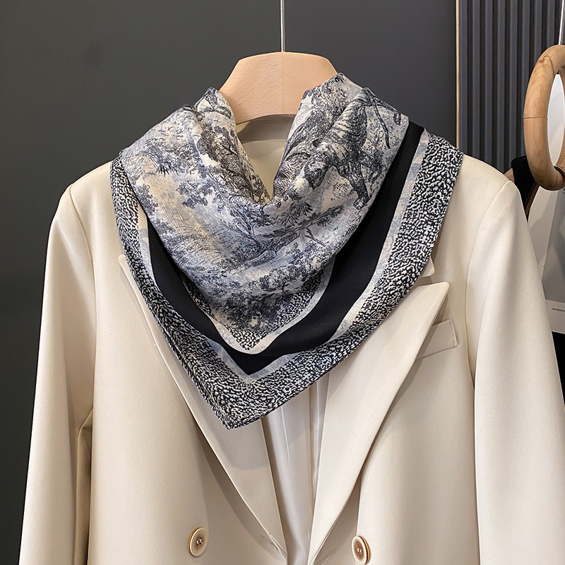 Retro double-sided thin keep warm scarf