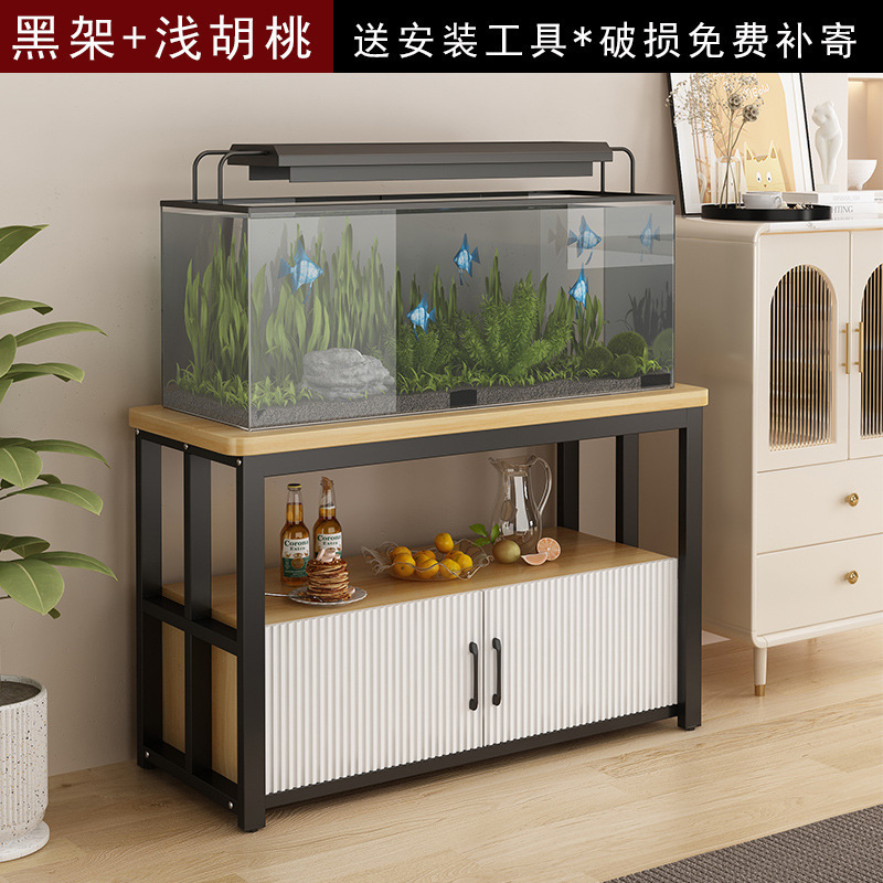 鱼缸底柜家用客厅鱼缸架子水族箱承重金属鱼缸底座柜子多层置物架|undefined