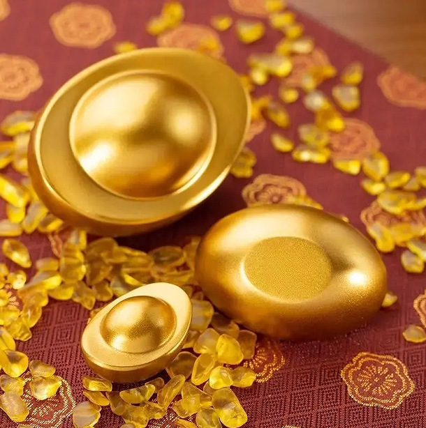 Alloy Smooth Surface Solid Gold Ingot, Fortune-Attracting Ornament, Matte Craft Item, Office Wealth-Attracting Decoration Alloy Smooth Surface Solid Gold Ingot, Fortune-Attracting Ornament, Matte Craft Item, Office Wealth-Attracting Decoration