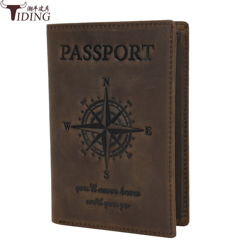 Special Sale Clearance European and American Cross-border Crazy Horse Leather RFID Anti-magnetic Lightweight Leather ID Bag Wallet Card Bag Passport Bag