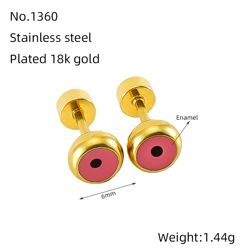 Pendientes pequeños de acero inoxidable, éxito de ventas en Amazon, para mujer, modernos y sencillos, redondos, con baño de oro de 18k, venta al por mayor