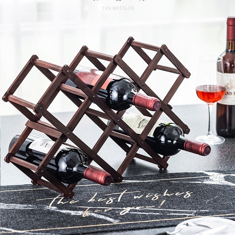 Y madera sólida plegable fábrica de estantes de vino vino vino de madera venta directa estante de almacenamiento de botellas de vino estante de exhibición de vino