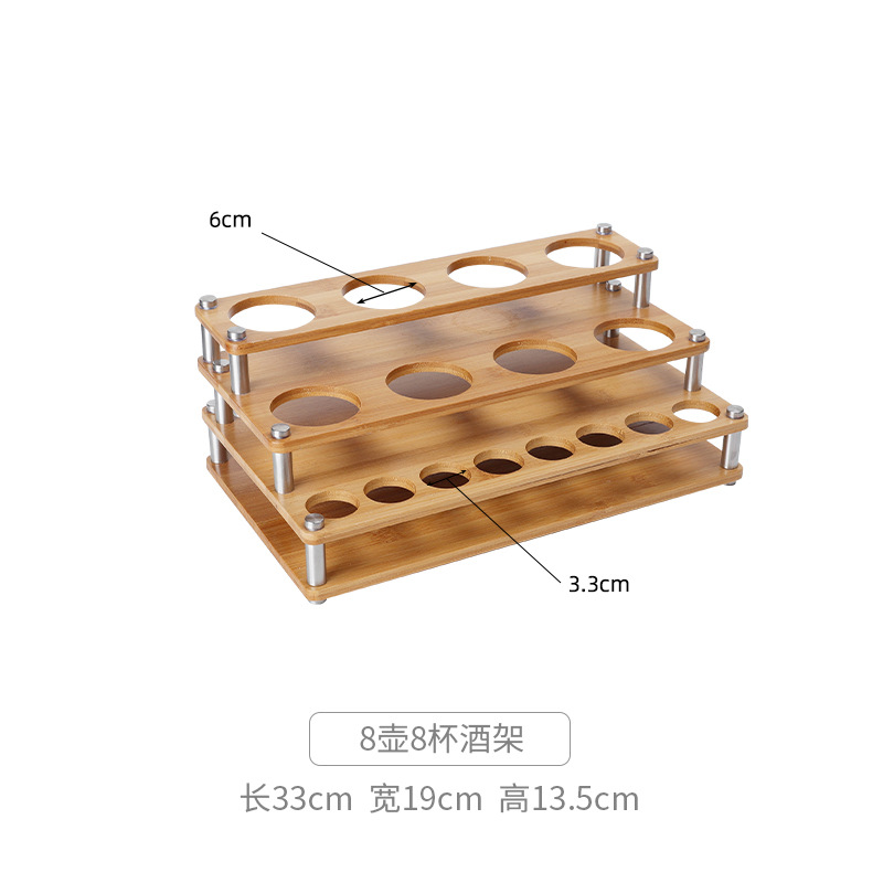 Portavasos de madera de estilo chino titular de la taza de vino blanco titular de la taza de la bala pequeña copa de vino estante de almacenamiento de decoración titular de la taza de bambú hogar estante de madera