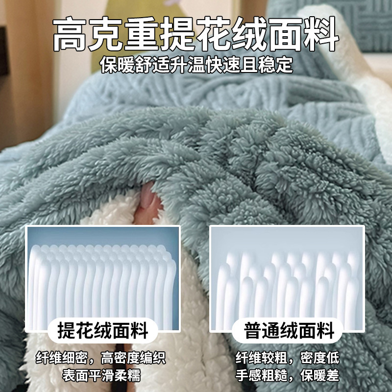 Cordero mantas de cachemira espesa invierno mantas de cachemira de coral siesta de oficina cálida mantas de sofá de cachemira de leche para una sola persona