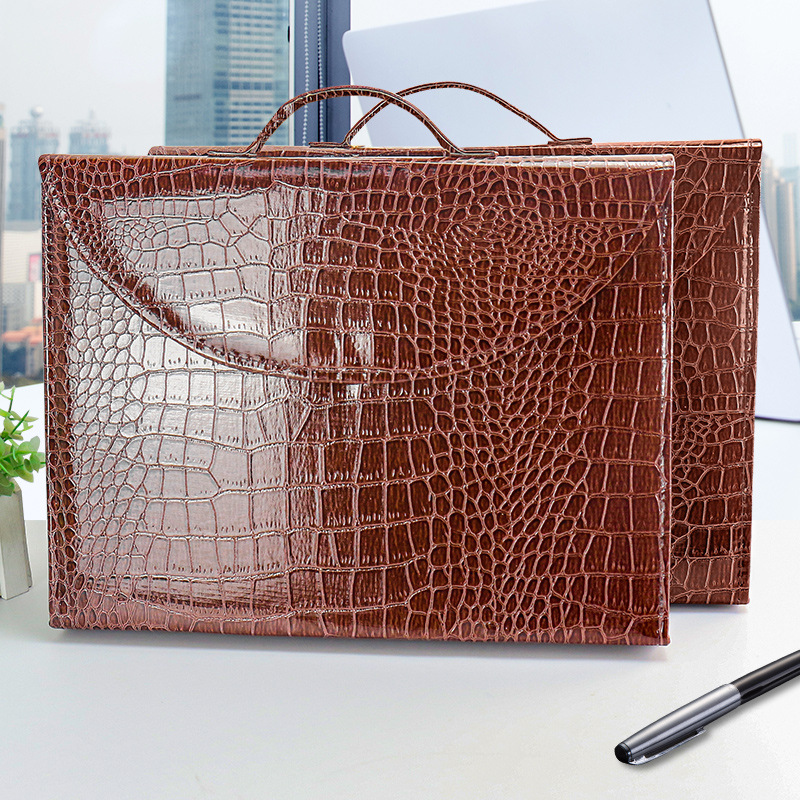 Fashion portable crocodile leather 13-layer A4 information bag multi-layer file folder student Test pack business organ bag