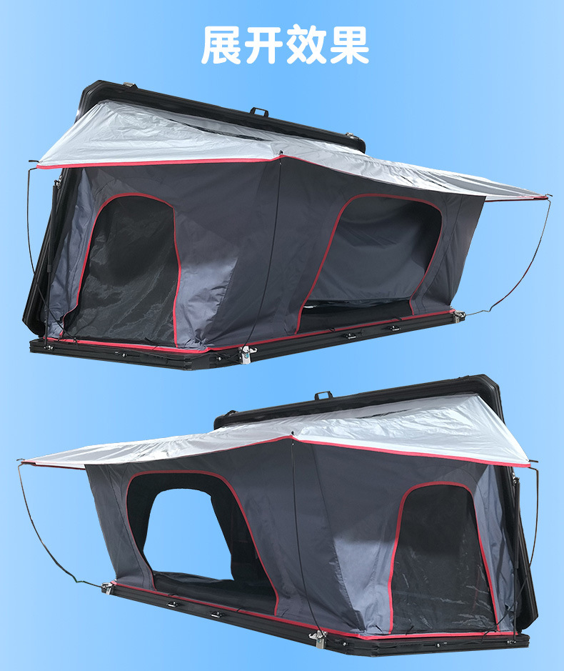Side-Opening Thin Roof Tent for Outdoor Camping Style, No Need to Build Sunshade and Rainproof Aluminum Alloy Suv Car Hard-Top Tent